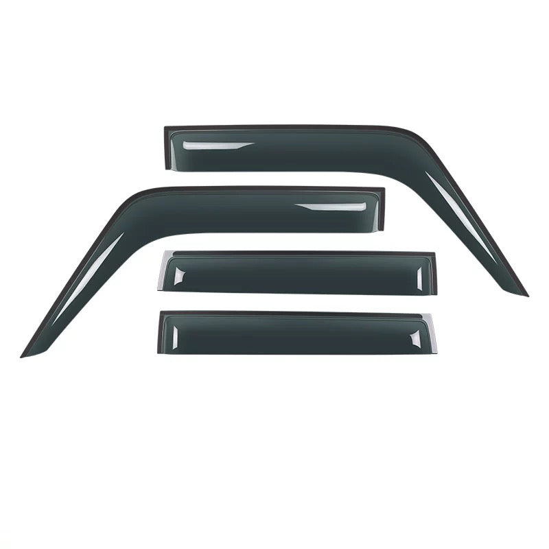Set of car window deflector visors on a white background