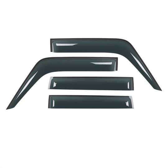Set of car window deflector visors on a white background