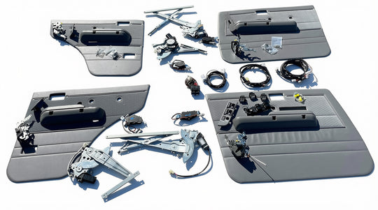 79 Series Dual Cab Landcruiser Complete Electric Power Window Kit with Full Glass Window.