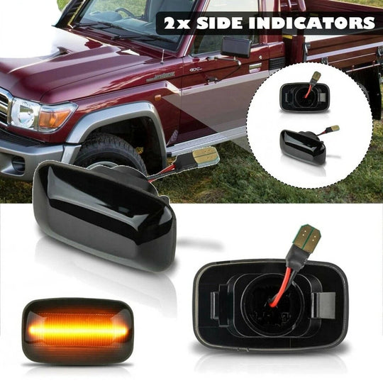 Black Side LED Indicator to Suit Toyota Landcruiser 70 Series