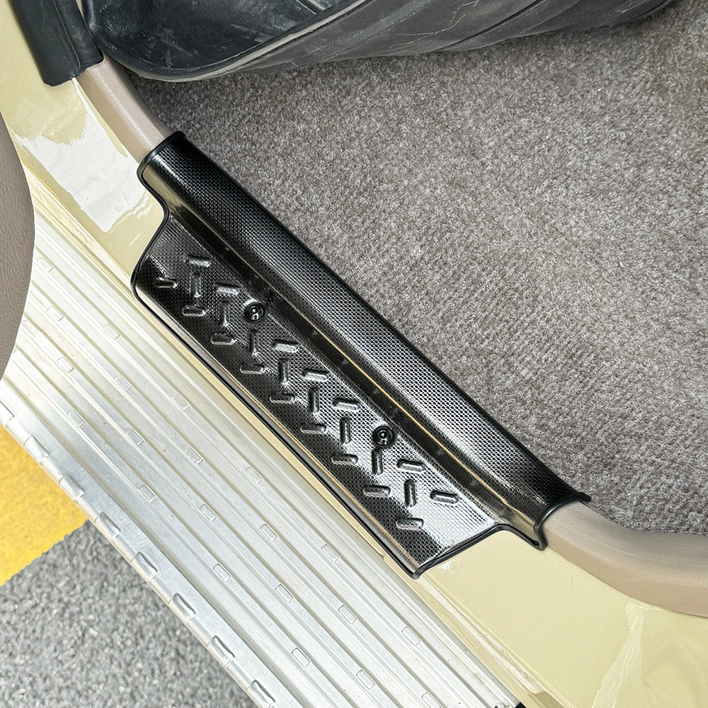 Black Stainless Steel Door Step/Sill Trims for 70 Series Landcruiser Dual Cab and 76