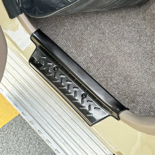 Black Stainless Steel Door Step/Sill Trims for 70 Series Landcruiser Dual Cab and 76