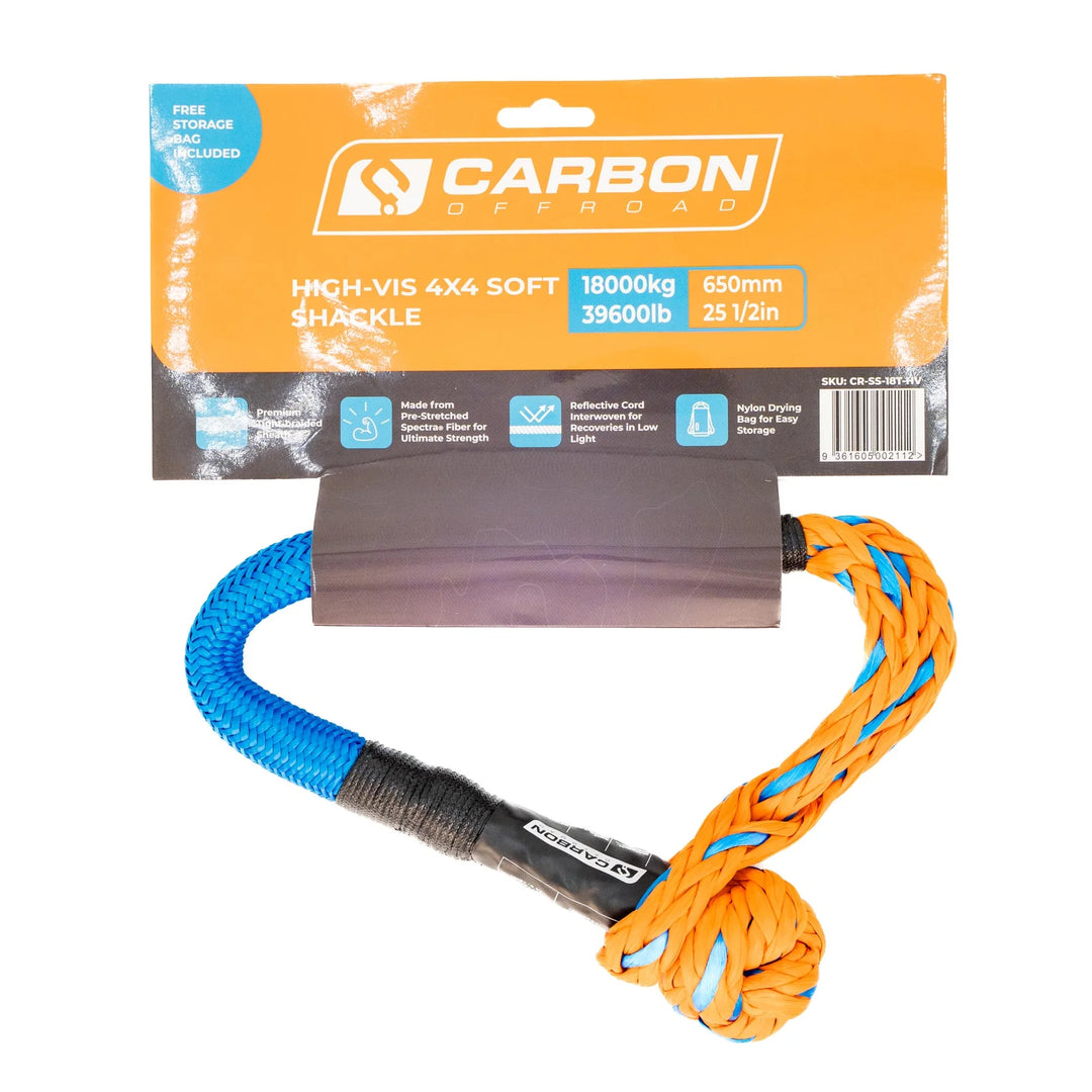 Carbon Offroad High-Vis 4x4 Soft Shackle CR-SS-18T-HV 4