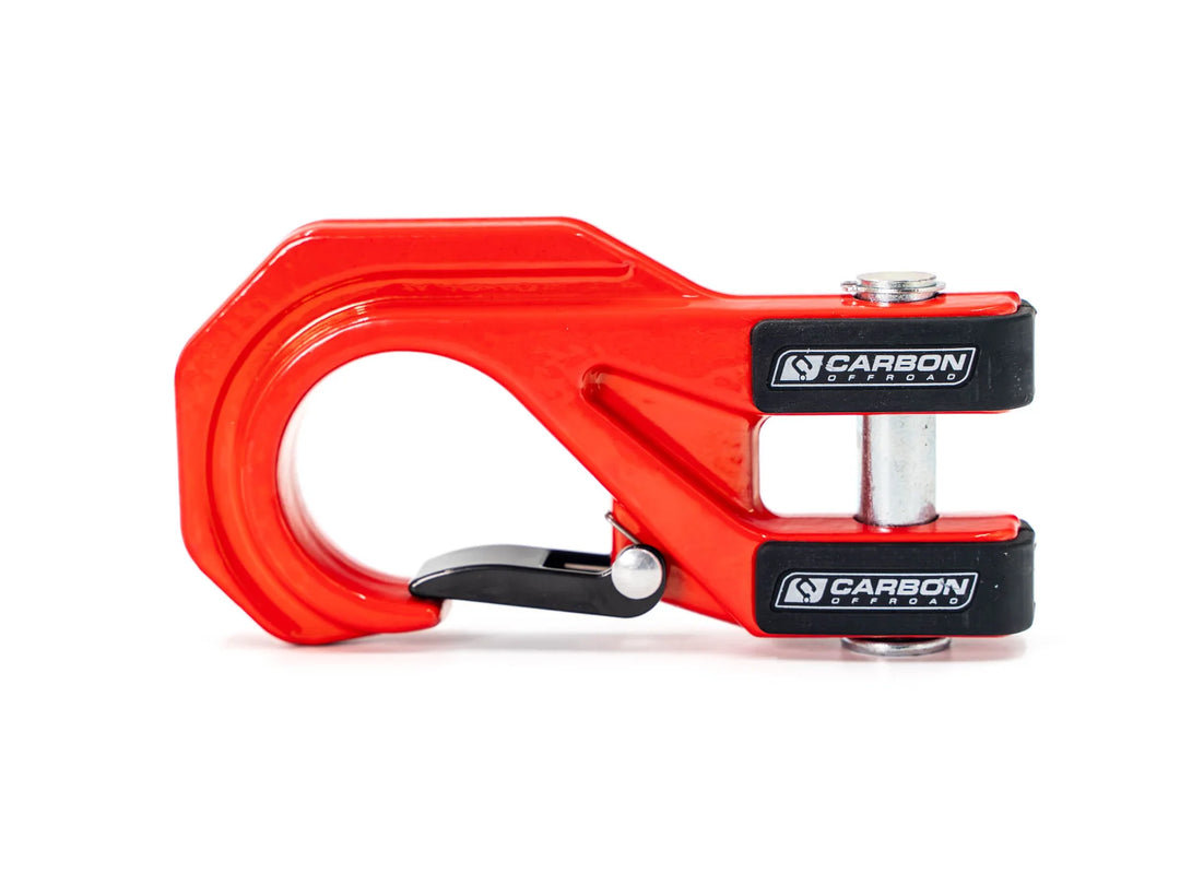 Carbon Offroad MegaPro Winch Hook - Recovery Red