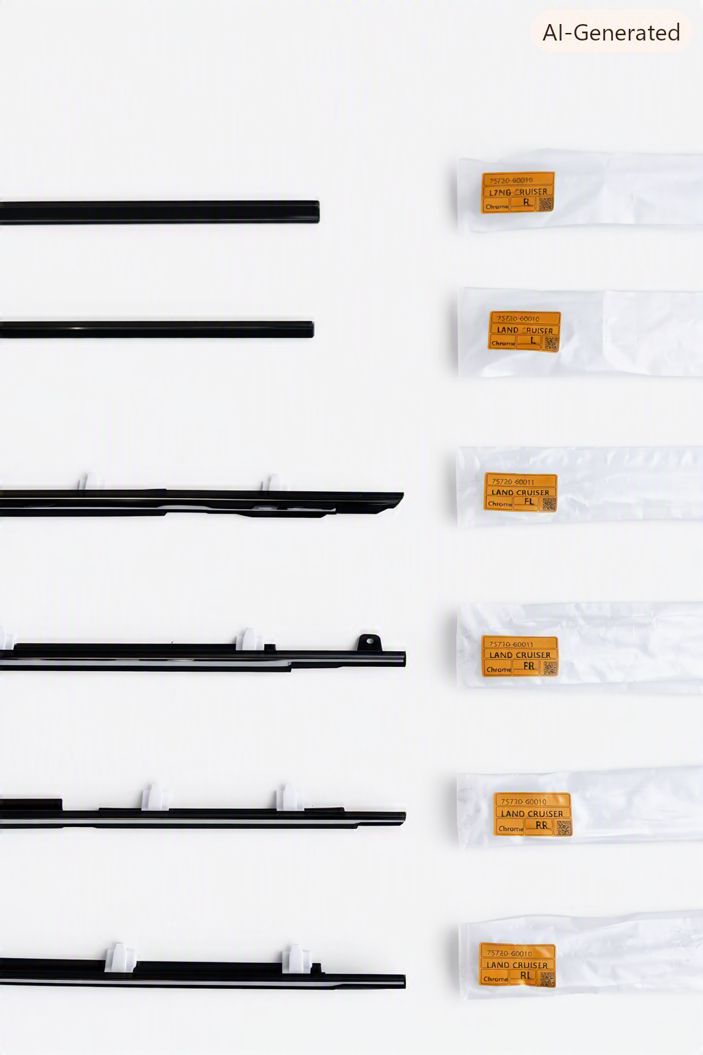 Chrome Window Seal Belt Weatherstrip Kit for Toyota Land Cruiser 80 Series.