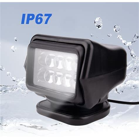 Epic 12 Volt Remote 360 Degree Led Search Light/Spotlight Magnetic Mount ...