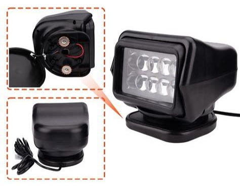 Epic 12 Volt Remote 360 Degree Led Search Light/Spotlight Magnetic Mount .