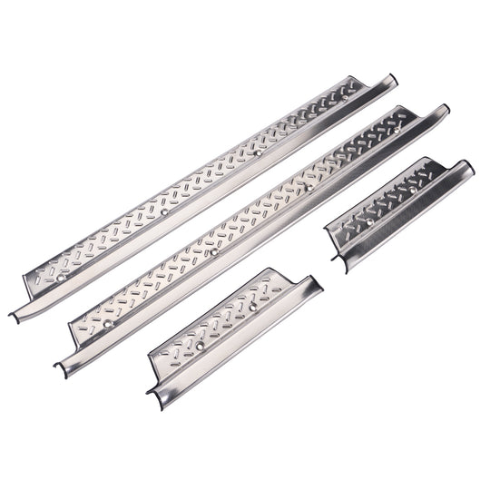 Silver Stainless Steel Door Step/Sill Trims for 70 Series Landcruiser Dual Cab and 76