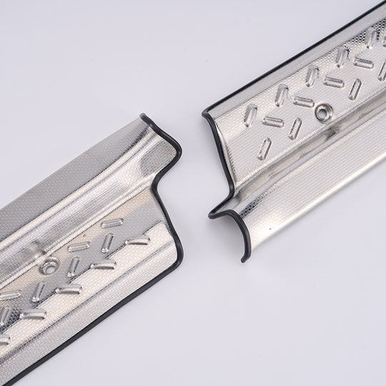 Silver Stainless Steel Door Step/Sill Trims for 70 Series Landcruiser Dual Cab and 76