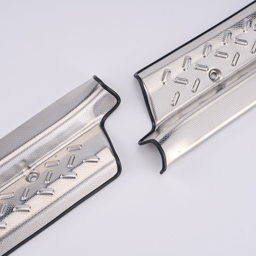 Silver Stainless Steel Door Step/Sill Trims for 70 Series Landcruiser Single Cab