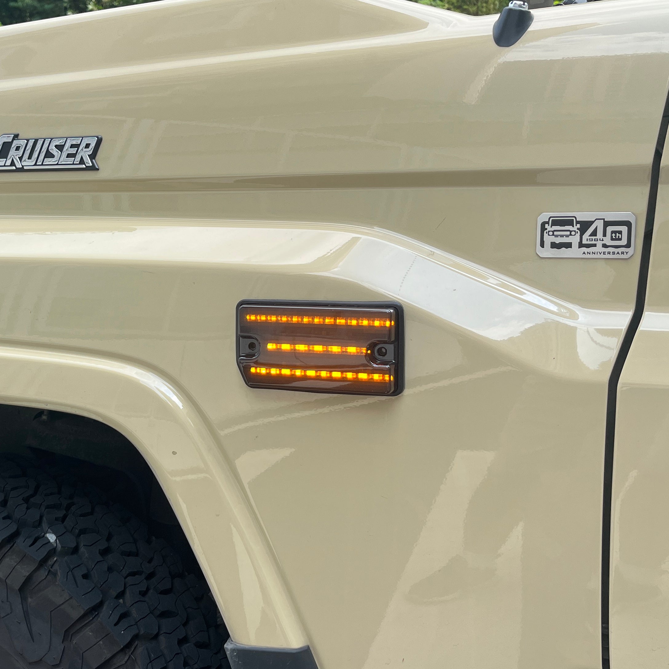 Smoke Black Premium Sequential LED Indicator Turn Signal Side Marker Landcruiser 70 Series