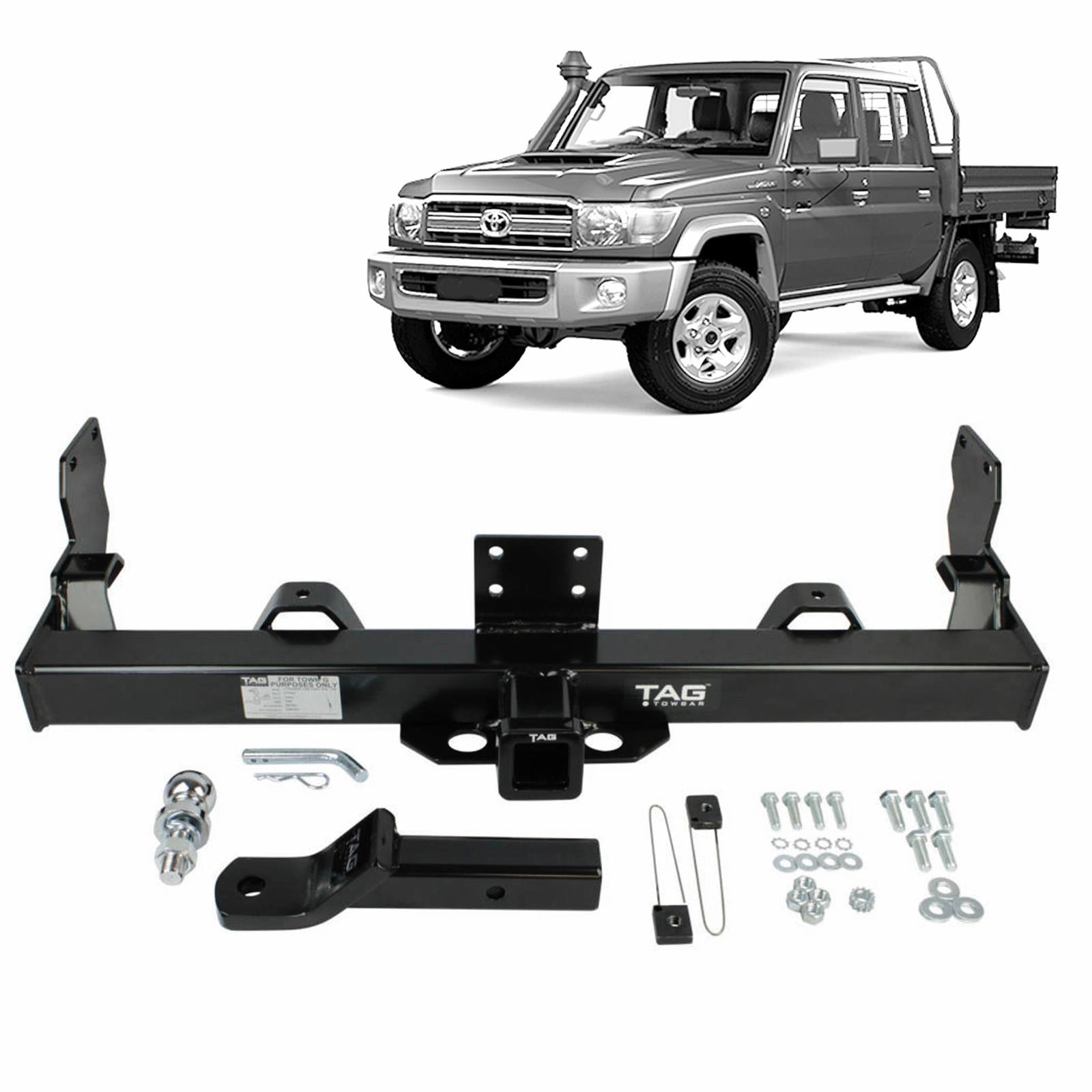 TAG+ Heavy Duty Towbar EFS -TOYOTA LANDCRUISER UTE 75Series / 79 Series. Single Cab models only 1985-07/2012.