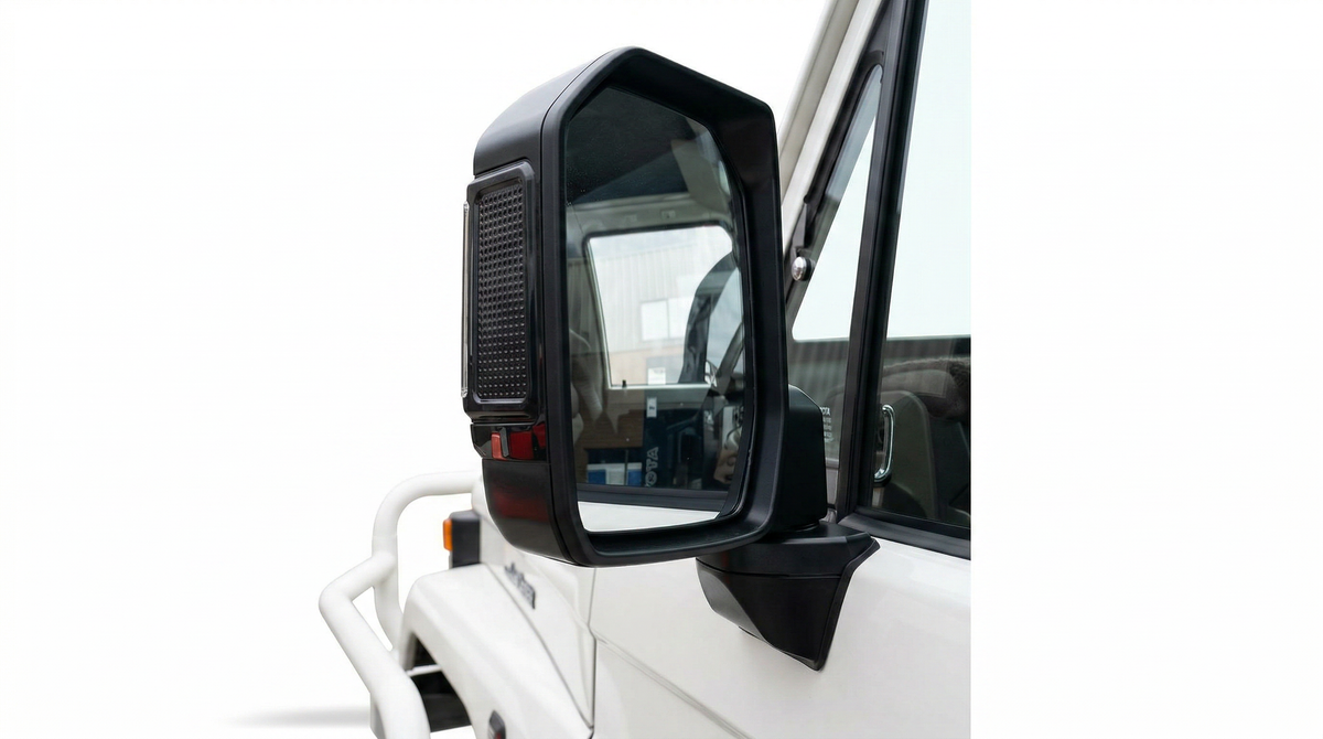 Upgrade Black Side Mirrors for Toyota Landcruiser 70 76 Series and 60 Series Power Mirror/Fold/Indicators 2