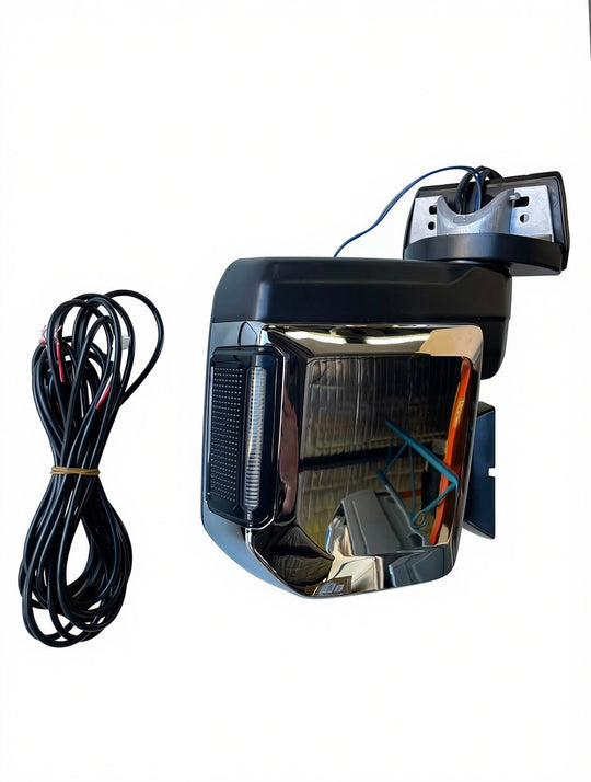 Upgrade Chrome Side Mirrors for Toyota Landcruiser 70 76 Series and 60 Series Power Mirror/Fold/Indicators.